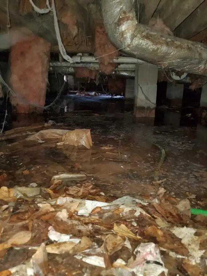 Crawl space flood assessment for Commercial Water Damage Restoration in Marshalltown
